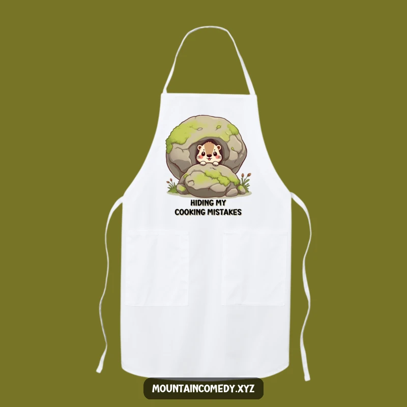 Funny Curious Marmot Apron, Whimsical Gift for Kitchen Adventures