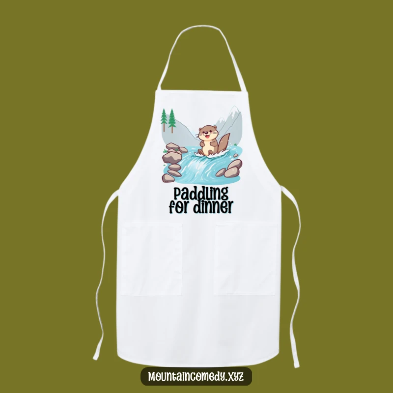 Funny Otter Paddling Apron: Hilarious Kitchen Water Adventure Gift