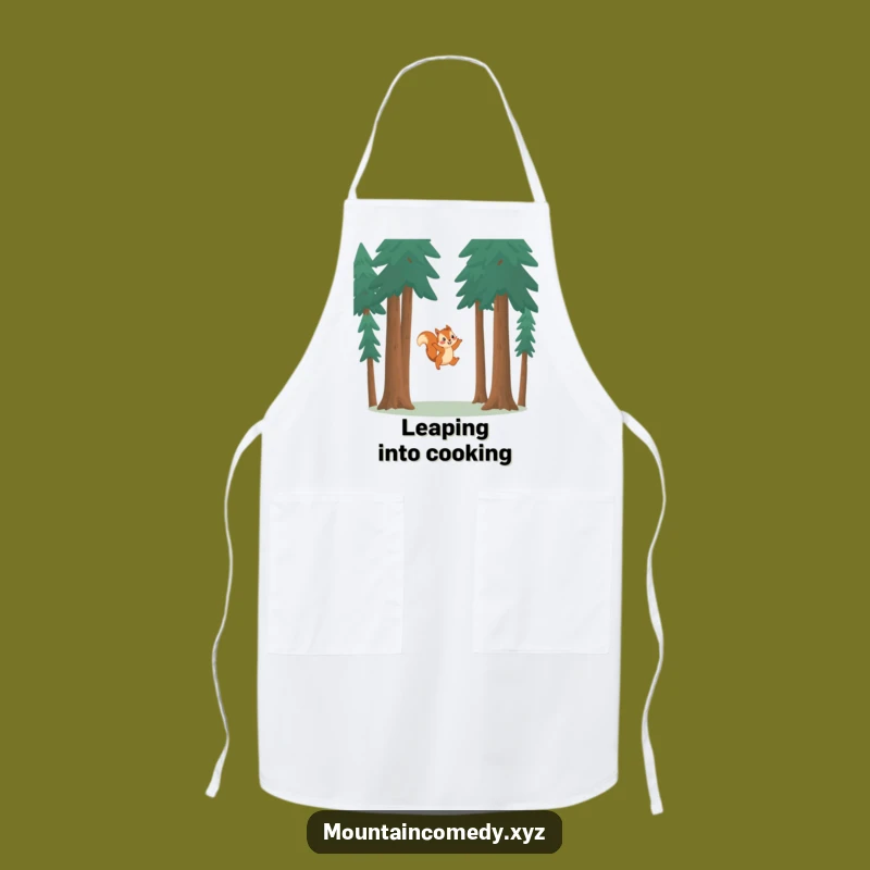 Funny Squirrel Leaping Apron: Hilarious Forest Kitchen Helper Gift