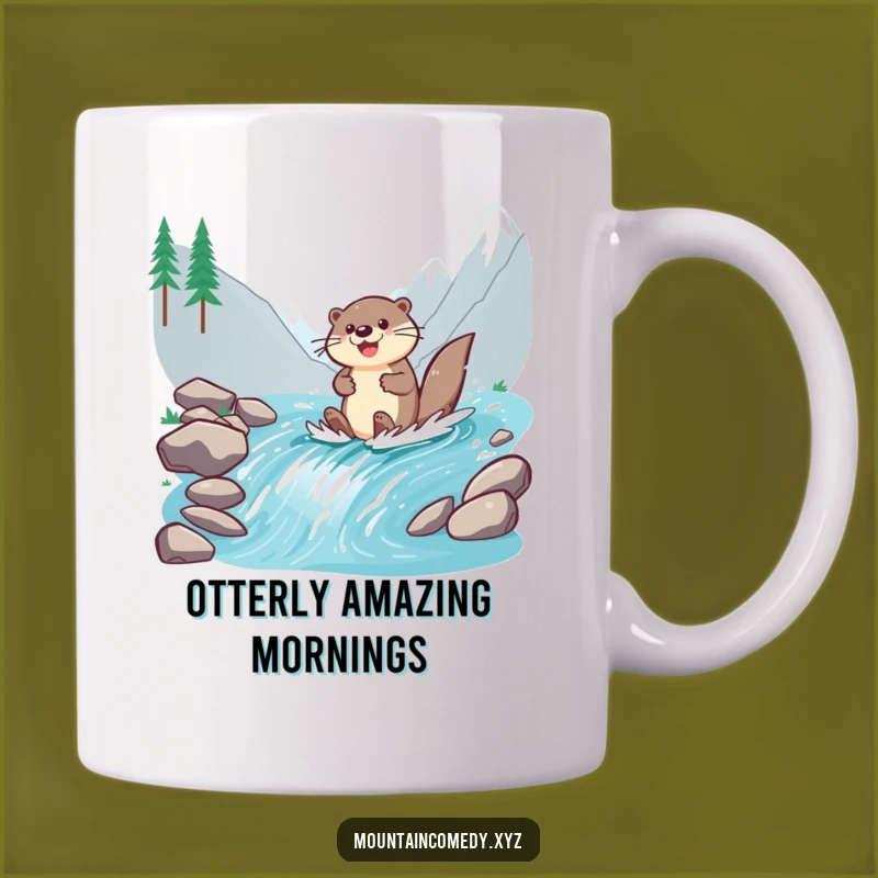 Funny Otter Paddling Mug: Cheerful Stream Adventure Gift for Water Lovers
