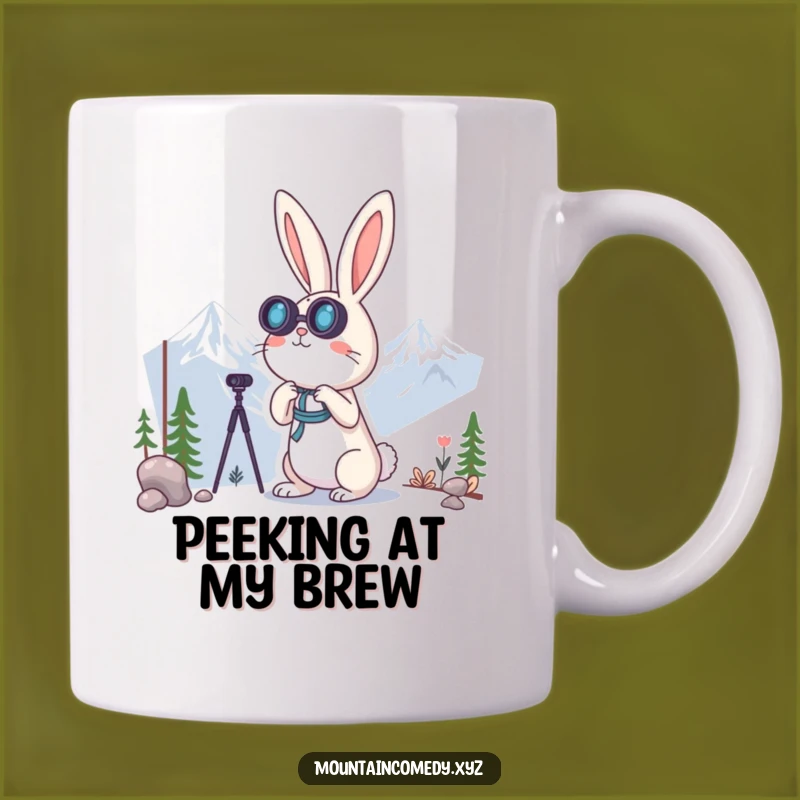 Funny Rabbit Binoculars Mug: Curious Explorer Gift for Avid Watchers