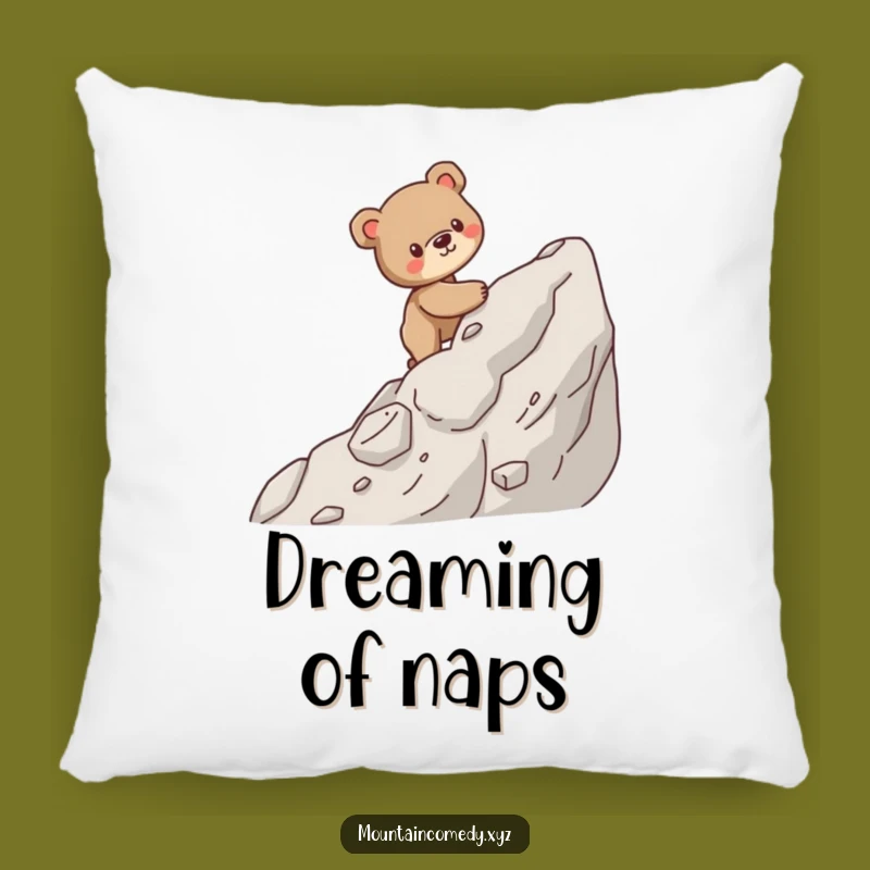 Funny Bear Cub Ascent Pillow: Add Cozy Determination to Your Space with This Hilarious Cushion