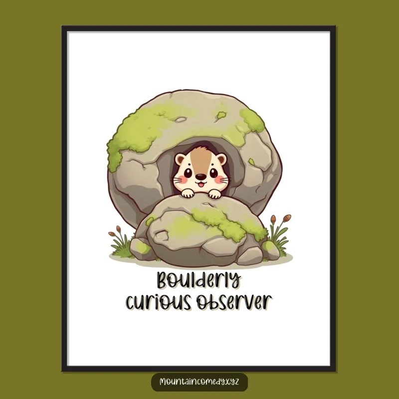 Funny Curious Marmot Digital Art, Instant Gift for Whimsical Wall Decor