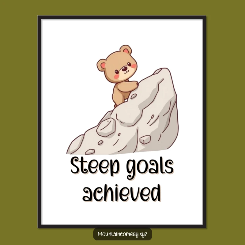 Funny Bear Cub Ascent Digital Art: Bring Determination and Humor to Your Digital Space