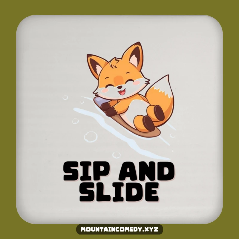Funny Fox Belly Slide Coaster: Protect Your Surfaces with This Hilarious Winter Charm
