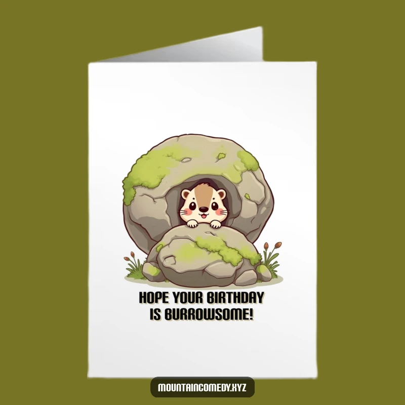 Free Printable Marmot Birthday Card: Peek-a-Boo Fun Downloadable Gift
