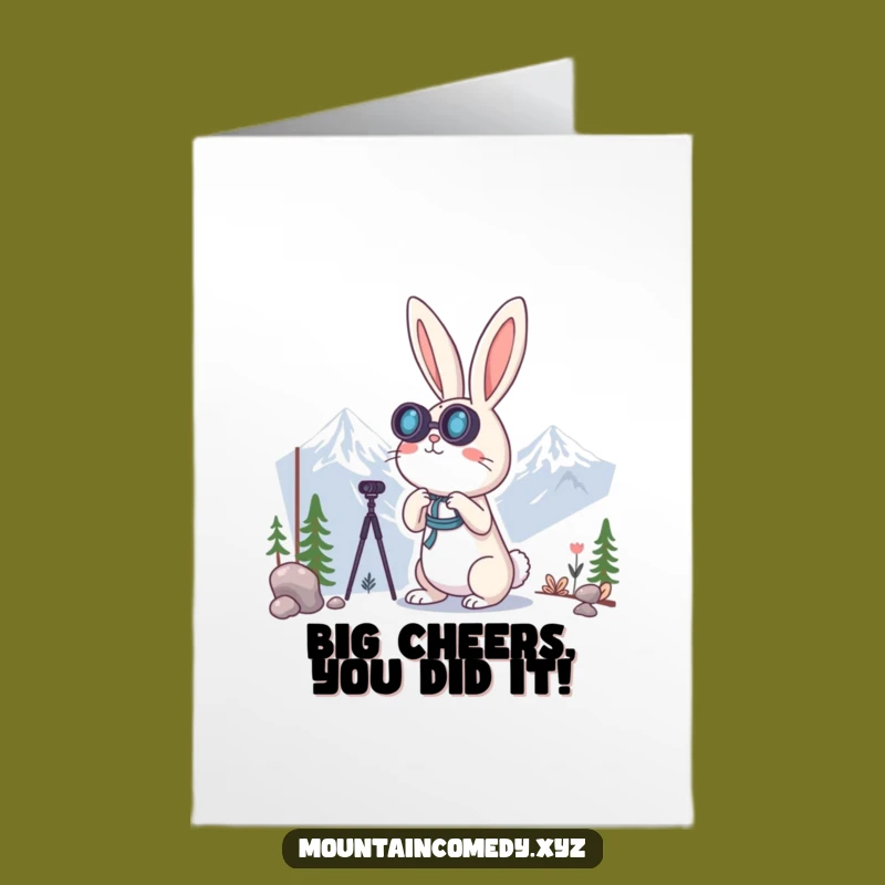 Free Printable Rabbit Congrats Card: Explorer's View Funny Downloadable