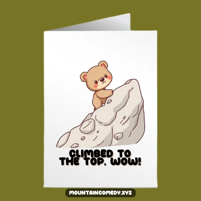 Free Printable Bear Cub Congrats Card: Ascent Achievement, Downloadable Success Art