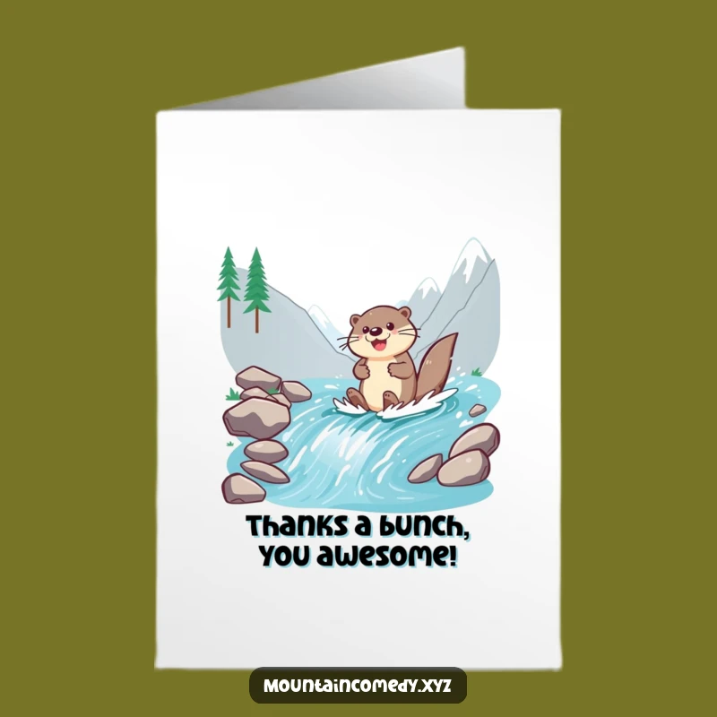 Free Printable Otter Thank You Card: Paddling Gratitude Funny Downloadable
