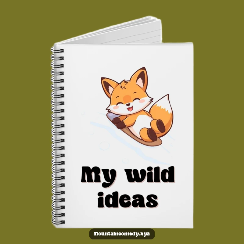 Funny Fox Belly Slide Notebook: Jot Down Your Thoughts with This Hilarious Snowy Companion