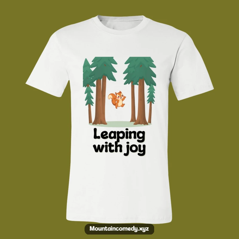 Funny Squirrel Leaping T-Shirt: Playful Forest Wanderer Tee for Nature Lovers
