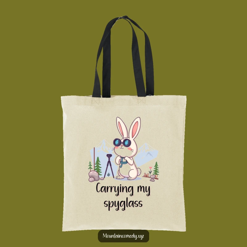 Funny Rabbit Binoculars Tote Bag: Hilarious Explorer Carry-All Gift