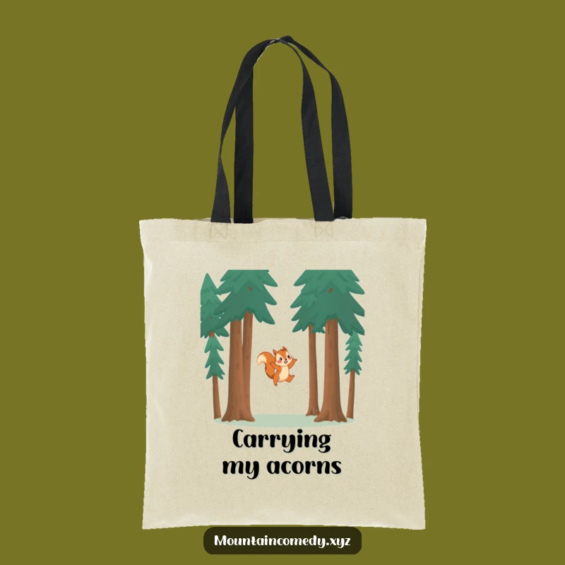 Funny Squirrel Leaping Tote Bag: Hilarious Forest Adventure Carry-All Gift